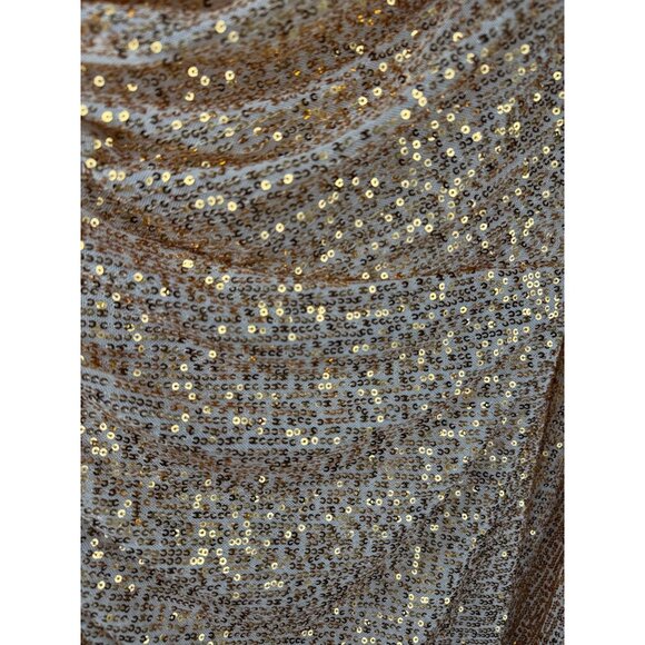 Mac Duggal 26977 Sequined One Shoulder Gold Mini Cocktail Dress Size 6 NWT $398 - Picture 6 of 6